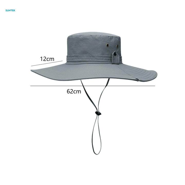 Wide%20Brim%20Bucket%20Hat%20Polyester%20Fisherman%20Visor%20for%20Vocation%20Outdoors%20Fishing%20Style%20A%20Light%20Gray%20-%20Image%206