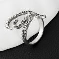 Stainless Steel Gothic Squid Octopus Ring -Fashion Vintage Jewelry Open Adjustable Ring -Women Men Punk  Jewelry. 