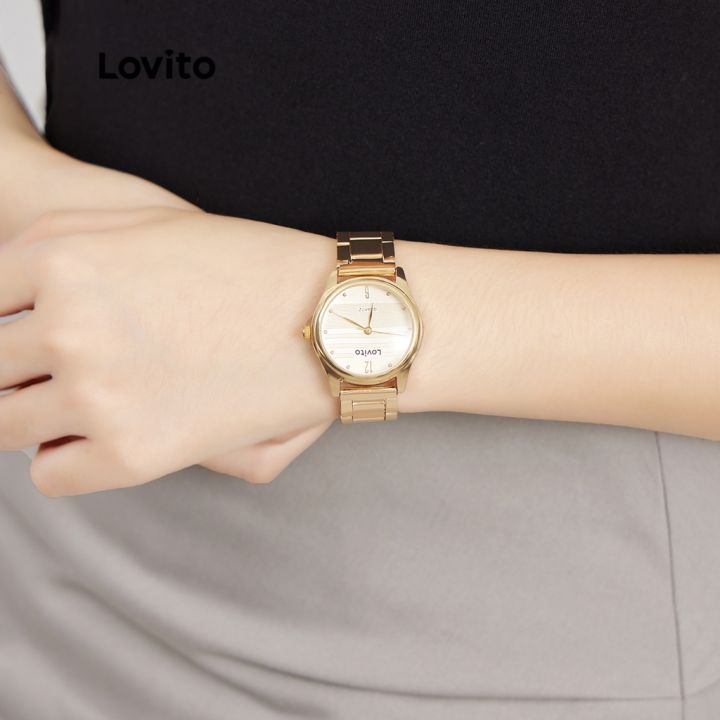 Lovito%20Classy%20Plain%20Basic%20Stainless%20Steel%20Strap%20Quartz%20Watch%20for%20Woman%20LL4025%20(Golden)%20-%20Image%209