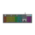 HP K500F Backlit Membrane Wired Gaming Keyboard with Mixed Color Lighting, Metal Panel with Logo Lighting, 26 Anti-Ghosting Keys, and Windows Lock Key. 