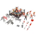 Mini Wrestling Ring Battle Pack-Play Set With Action Figures DIY Realistic Wrestler Building Pretend Play Educational Toy. 