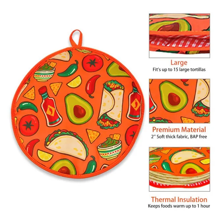 2pcs%2012Inch%20Cloth%20Bag%20for%20Burrito,Portable%20Tortilla%20Warmer%20Pouch%20Home%20for%20Microwave%20Restaurant%20Food%20Pancake,B%20-%20Image%203
