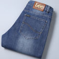 Lee dex Jeans Men's Straight Loose Elastic Business Casual Autumn and Winter Thick High-End Goods Long Jeans.