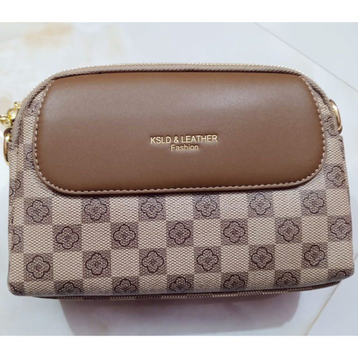 KSLD & LEATHER Fashion Crossbody Bag for Women – Elegant Patterned Shoulder Purse with Adjustable Strap