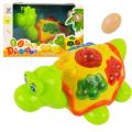 Cartoon Electric Lay Eggs Tortoise Creative Safety Plastic Toy with Mecanum Wheels. 