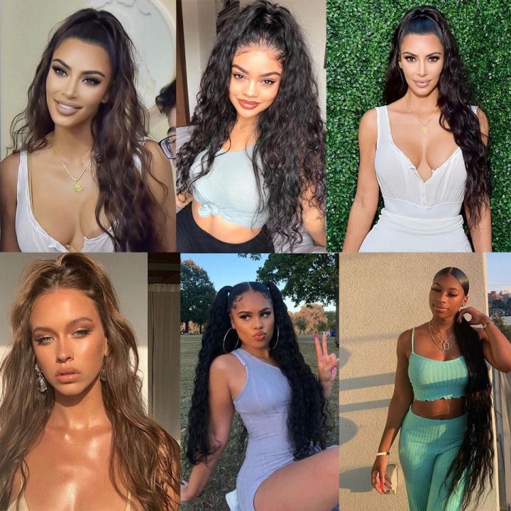 Women's%2032"super%20Long%20Corn%20Wavy%20Ponytail%20Hairpieces%20Synthetic%20Afro%20Curly%20Drawstring%20Ribbon%20Fake%20Hair%20Kinky%20Culy%20Hair%20Extensions%20-%20Image%205