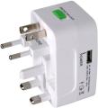 UNIVERSAL WORLD TRAVEL ADAPTER with USB Port Charger Plug.