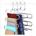5 layers S Shape MultiFunctional Clothes Hangers Pants Storage Hangers Cloth Rack Multilayer Storage Cloth Hanger 1PC - Hanger.