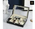 12-Slot Watch Storage Box Organizer for Watch Lovers - Stylish Watch Box with Convenient Compartments. 