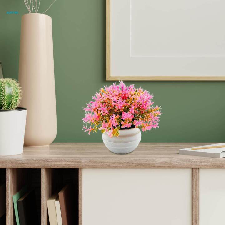 Fake Flower Potted Ornament Small Fake Plants for Farmhouse Room Yard