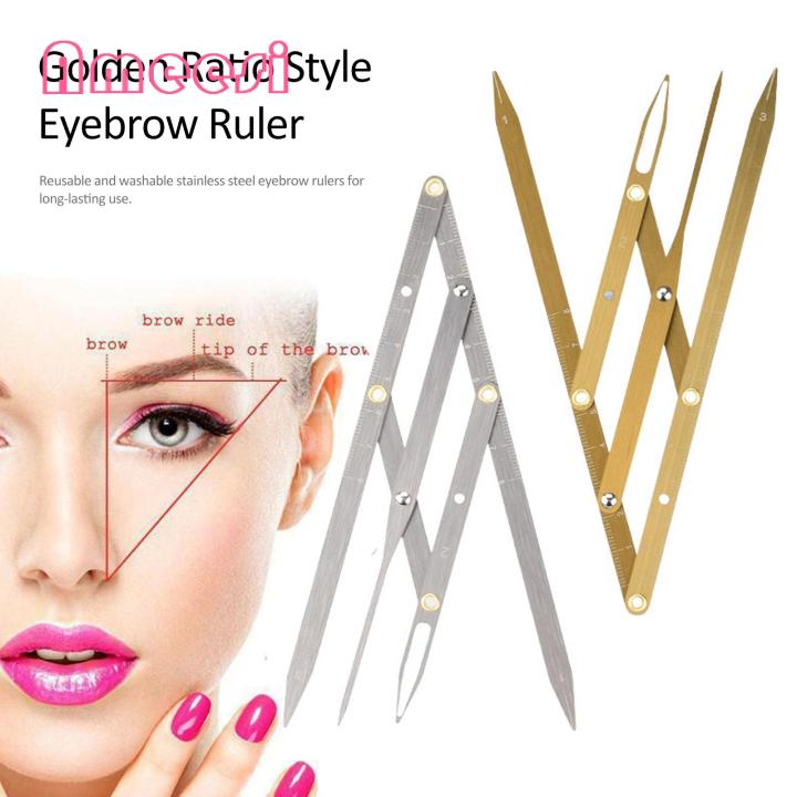 Reusable Eyebrow Ruler Golden Ratio Eyebrow Ruler Precise Tattoo Eyebrow Scale for Perfect 3 Point Positioning Stainless Vernier Caliper Measuring Tool Smooth Surface Eyebrow Ruler