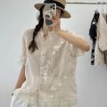 【Recommended by Chubby Girl】New Chinese Style Slimming Temperament Fashion Loose Casual Summer Short Sleeve2392-1Small shirt top. 