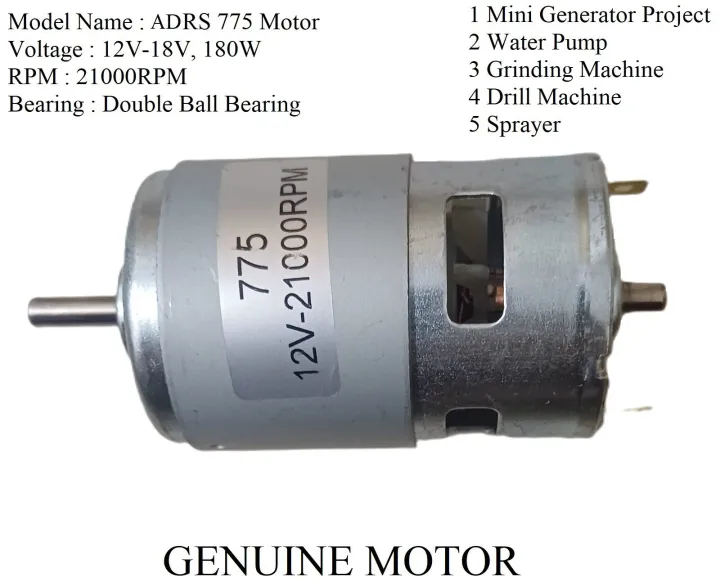775%20DC%20Motor%2012V-18V-24V-21000%20RPM%205mm%20Shaft%20Double%20Ball%20Bearing%20360W+3D%20Printed%20Metal%20Water%20Pump%20Kit%20Set%20V4%20Double%20Threat%20Water%20Flow%2040%20Ltr%20Per%20Minute%20-%20Image%203