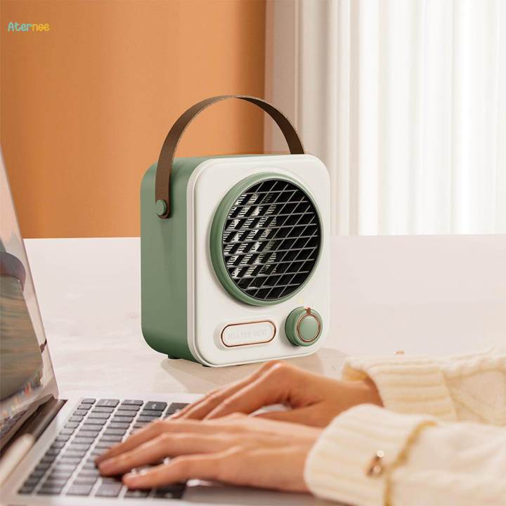 Small Electric Heater Fast Heating Portable 2 Speeds Settings Small Space Heater for Office Living