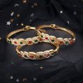 【beauty code store】3PCS Gold Bangles Rhinestone Lady's Side Open Bracelets Morocco Jewelry Bangles for bridal. 