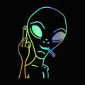 G194 10.3X15CM Funny Alien Personality Ufo Car Sticker Vinyl Decal Car Windows Decor Black /WHITE/LASER. 