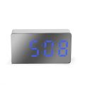 Digital Alarm Clock LED Curved Surface Mirror Electronic Clock Night Mode Snooze Desktop Table Clock for Home Decoration. 