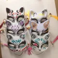 Half-Face Cat and Wind Fox Mask Douyin Online Influencer Same Mask Anime Tiger Cat Mask Stall Hot Sale at Scenic Spot. 