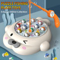 Cute Seal Fishing Plate Magnetic Fishing Toy without Battery Parent-child Interaction to Cultivate Hands-on Ability.