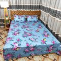 King Size Full Panel Bedsheet With Pillow Cover Chador Set 7.5×8.5 Feet Full Cotton Fabric  Red , Blue , Pink , Green - Bed Sheet - bed sheet home tex. 