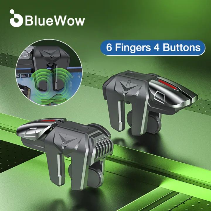 BlueWow G21 Mobile Game Trigger for PUBG Phone Gaming Controller Alloy Gamepad Joystick Aim Shooting L1R1 Key Button for iPhone Android