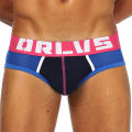 ORLVS (1 Pieces) Breathable Ice Silk Underwear Men Jockstrap Briefs Men Underpants Male Panties Print Mens Innerwear OR155. 