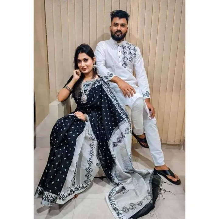 New%20Exclusive%20Designer%20high%20quality%20dupiyan%20silk%20skin%20print%20Combo%20Couple%20Dress.%20-%20Sari%20-%20Image%202