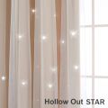1PC Star Blackout Curtains, Tulle for windows with Double Layer, Curtains for Ramadan, Decoration for Eid For House Room.