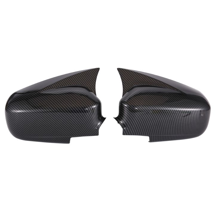 Car Carbon Fiber Ox Horn Rearview Side Glass Mirror Cover Trim Frame Side Mirror Caps for 2004 2005