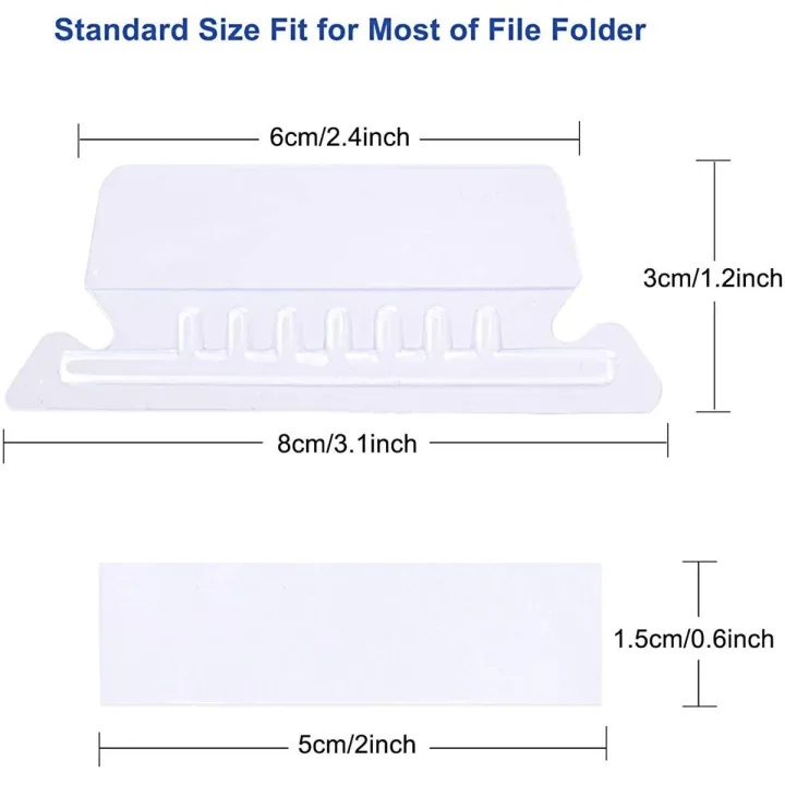 100pcs%20Hanging%20File%20Folder%20Tabs%20with%20Inserts%20for%20Hanging%20Folders%20Clear%20Plastic%202%20Inch%20File%20Folder%20Tabs%20for%20Quick%20Identification%20-%20Image%202