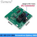 Turmera 5S 18V 21V 30A BMS Lithium Battery Board with Balance for 20V 24V Screwdriver Drill and Vacuum Cleaner Battery Pack Use. 