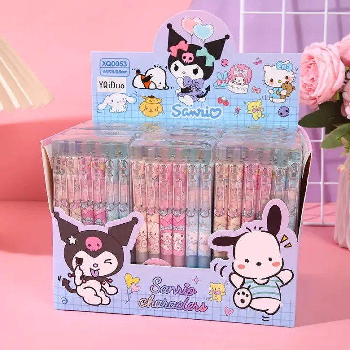 Sanrio%20Gel%20Pens%2012pcs%20Kuromi%20Hello%20Kitty%20Melody%20Cute%20Boxed%20Press%20Water-based%20Pen%20Office%20Signature%20Pen%20Stationery%20Wholesale%20-%20Image%204