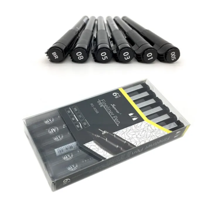 Superior%20Fineliner%20Pen%20Set%206%20Pcs%20Sizes%20005,%2001,%2003,%2005,%2008%20&%20BR%20for%20Drawing%20&%20Sketching%20-%20Image%202