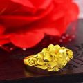 Gold Plated Rings, Big Flower Women's Rings, Korean Style Xiaohongshu Open Jewelry, Street Live Broadcast, Adjustable Jewelry, Hip Hop. 