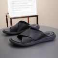 High Quality Leather Comfortable Men Slippers Leather Mens Sandals Sleeper. 