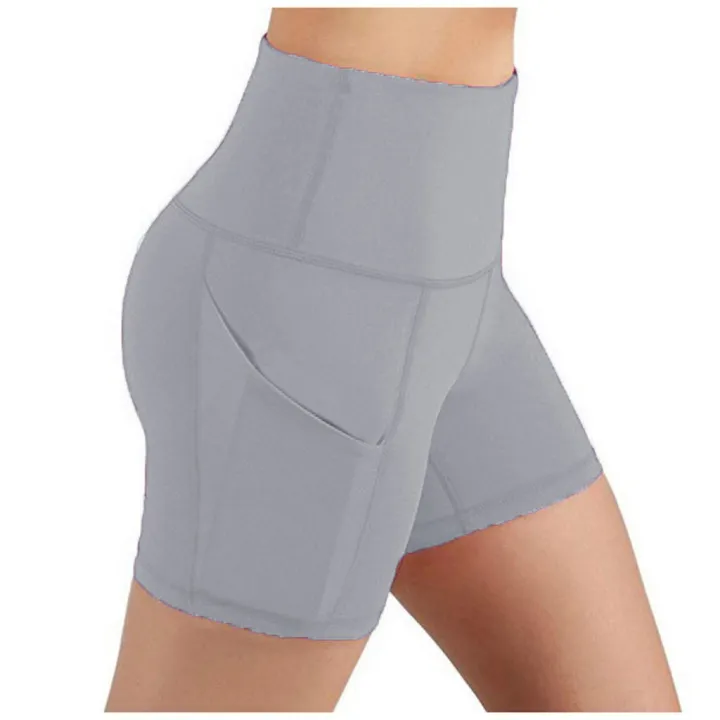 Lady%20Solid%20pocket%20High-waist%20Hip%20Stretch%20Underpants%20Fitness%20Running%20Fitness%20Sports%20Shorts%20Leggings%20women%20Shorts%20for%20women%20-%20Image%202