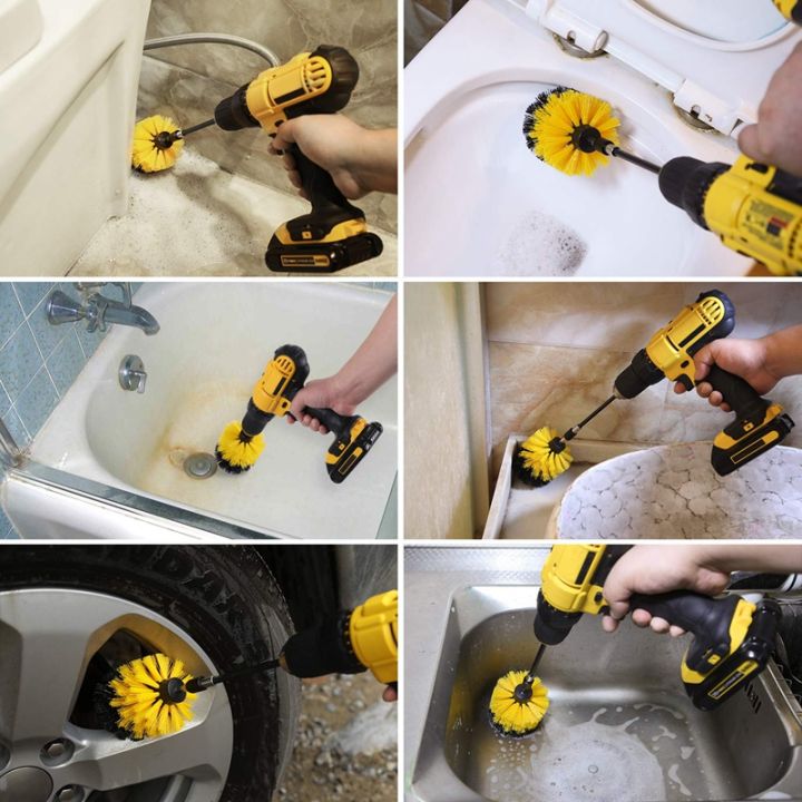 JAERBEE%208Pcs%20Combinate%20Drill%20Brush%20Power%20Scrubbing%20Brush%20Drill%20Spin%20Scrubber%20Electric%20Cleaning%20Brush%20Fixing%20for%20Car%20Bathroom%20-%20Image%203
