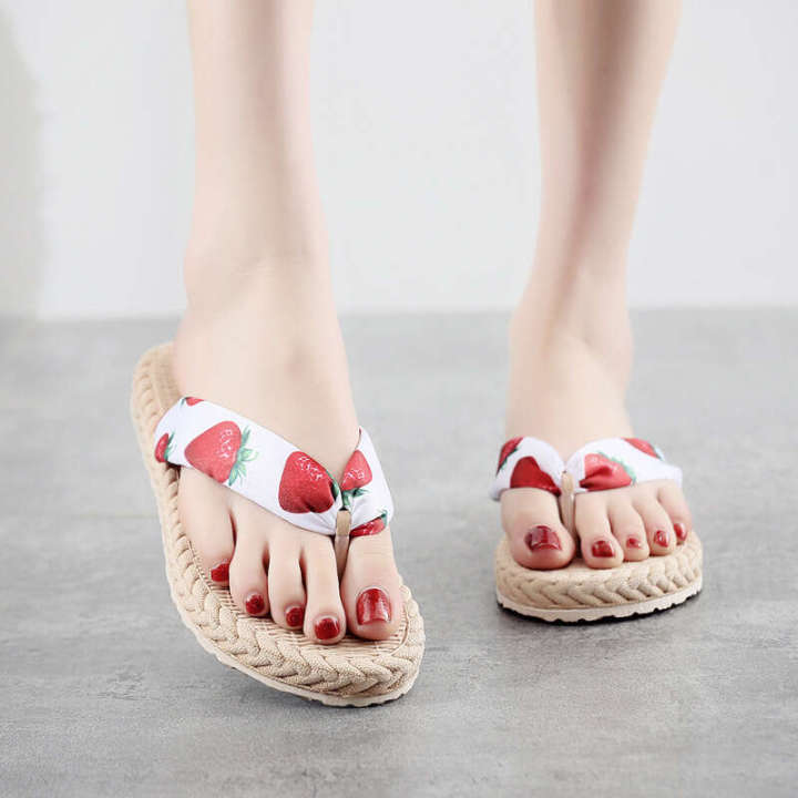 2022%20Imitation%20Grass%20Woven%20Hemp%20soled%20Sandals%20Han%20Chao%20Wears%20Rubber%20Sole%20Herringbone%20Bottom%20Beach%20Flat%20Heel%20Clip%20Feet%20Women's%20Slippers%20-%20Image%202