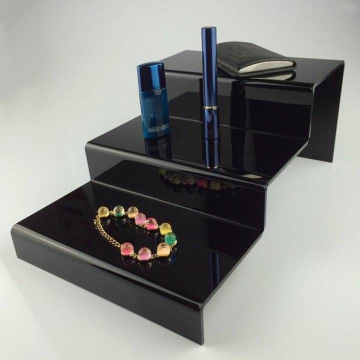 3 Step Tier Acrylic Retail Riser Counter Shoes Jewellery Display Stands ...