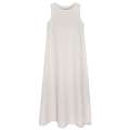 Japan South Korea Open Back Holiday Strap Sleeveless Tank Top for Women's Summer Design, Small and Loose, White Beach Long Dress.