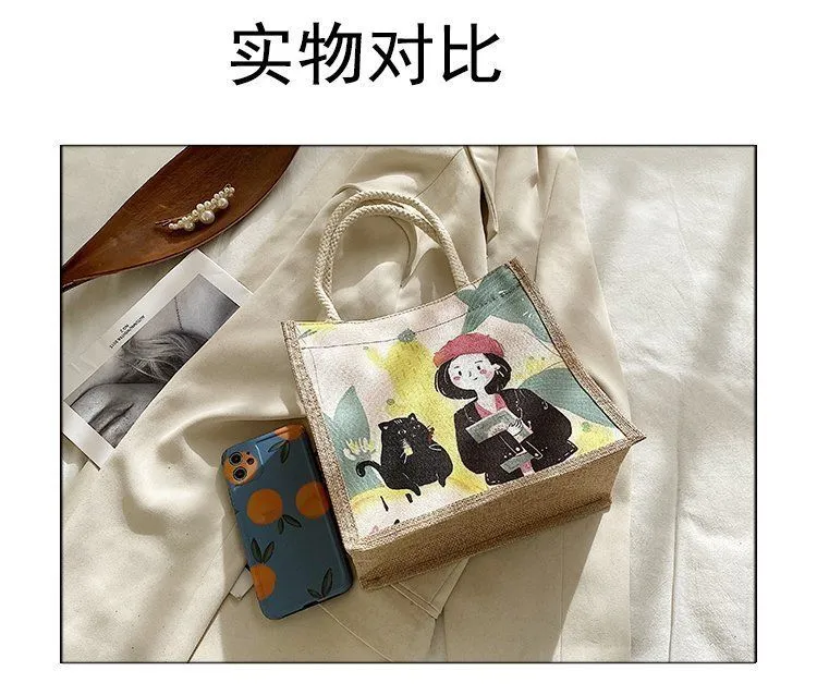 Cute Hand Carrying Lunch Box Bag Portable Lunch Bag Office Worker