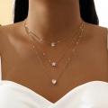 Bohemian Long Pendant Necklaces Lady Vintage Simple Multi-layer Pentagram Love Water Necklace.