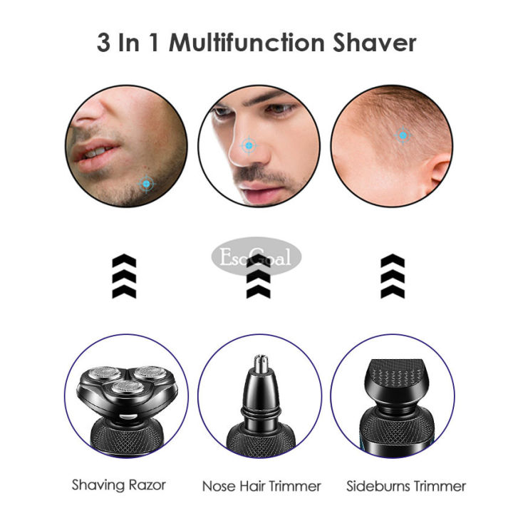 EsoGoal%203D%20Electric%20Face%20Shaver%20Men%20Rotary%20Razor%203%20in%201%20Facial%20Grooming%20Kit%20For%20Men%20USB%20Smart%20Rechargeable%20Fast%20Charging%20Electric%20Razor%20Beard%20Shaving%20Machine%20-%20Image%202