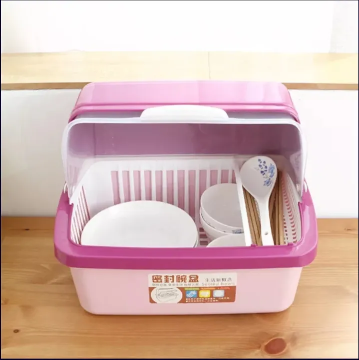 Dish%20Rack%20Plastic%20Storage%20Shelf%20Tableware%20Storage%20Box>>>>%20(S)%20-%20Image%202