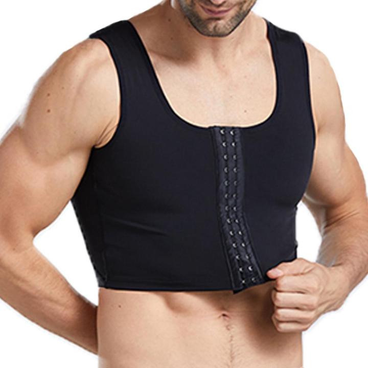Male Control Chest Bra Gynecomastia Chest Shaper Vest Tops Men Posture  Corrector Compression Shirt Corset