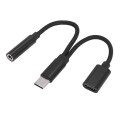 TWEXQNY 2X 2 in 1 Type C Headphone Adapter USB C Splitter Jack AUX Audio Charging Converter for.