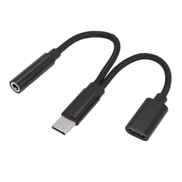 TWEXQNY 2X 2 in 1 Type C Headphone Adapter USB C Splitter Jack AUX Audio Charging Converter for