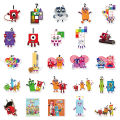 52 Numberblocks English Enlightenment Stickers Cartoon Student Toy Refrigerator Drinking Glass Decoration DIY Stickers. 