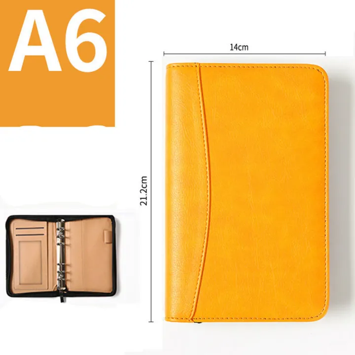 Loose%20Leaf%20Zipper%20Bag%20Diary%20Binder%20Notebook%20Journal%20with%20Calculator%20A6%20Notepad%20Office%20Agenda%20Planner%20Sketchbook%20Ring%20Zipper%20Book%20A6%20Business%20PU%20Leather%20Folder%20Cover%20-%20Image%202