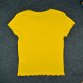 YES OR NO by MANOR Yellow Colored Girls Tops T-Shirt.